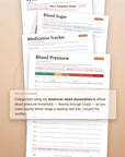 Health & Fitness Templates printable collection flat lay — Blood Pressure Tracker template