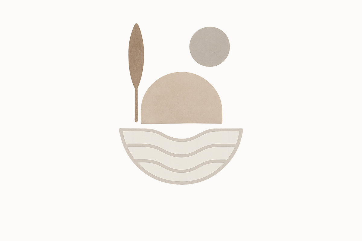 Flat abstract illustration of a leaf shape, a dome, a circle, and a wavy bowl shape, accompanying the Harvard Study on written goals